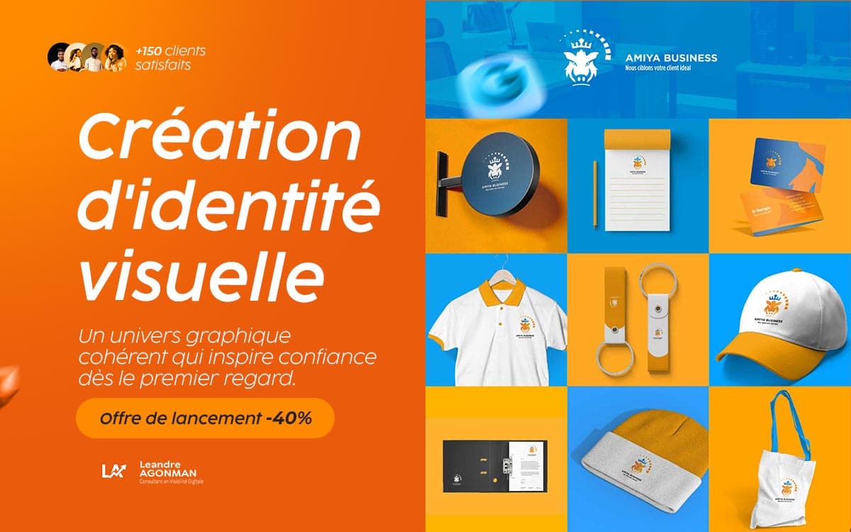 Planche d'identité visuelle avec logo, couleurs et typographies