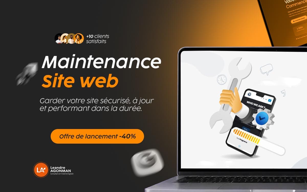 Tableau de bord de maintenance technique d'un site web