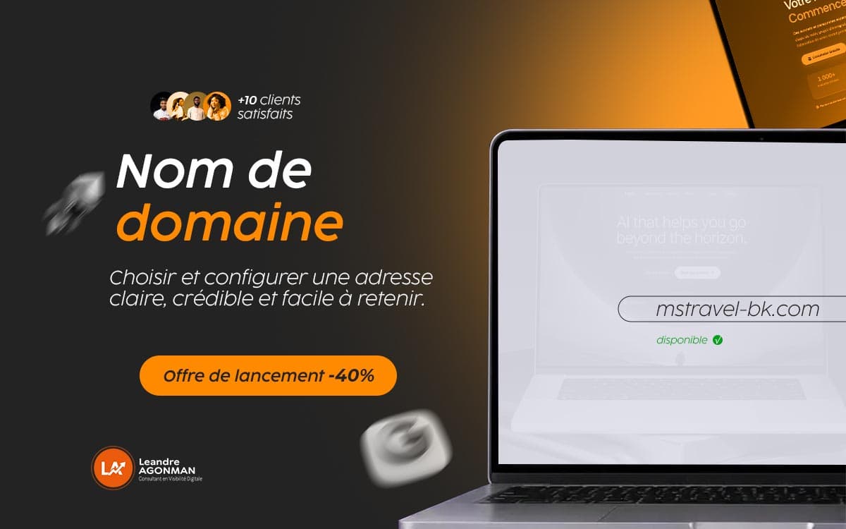 Barre d'adresse de navigateur affichant un nom de domaine professionnel