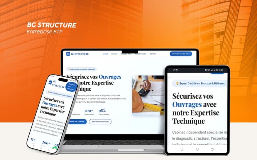 Site web réalisé pour BG Structure