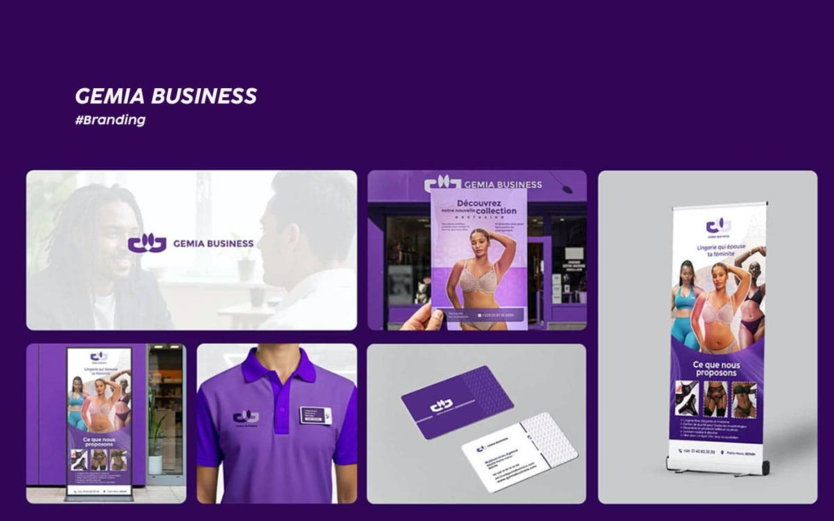 Identité visuelle réalisée pour Gemia Business