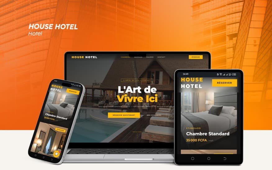 Site web réalisé pour House Hotel