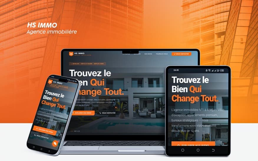 Site web réalisé pour HS Immo