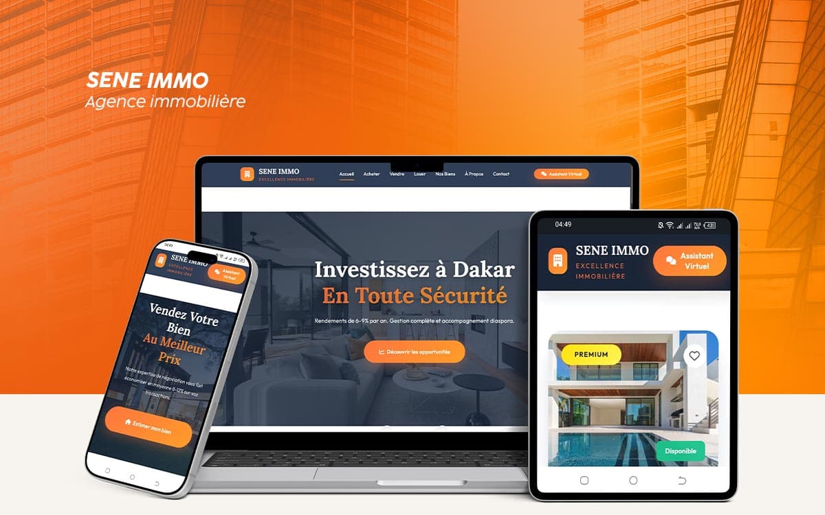 Site web réalisé pour Sene Immo